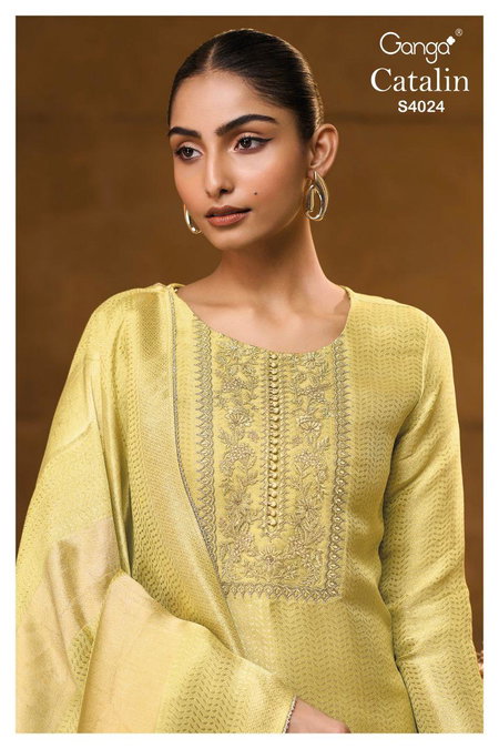 Catalin 4024 By Ganga Bemberg Silk Surat Designer Salwar Suits Wholesale Market